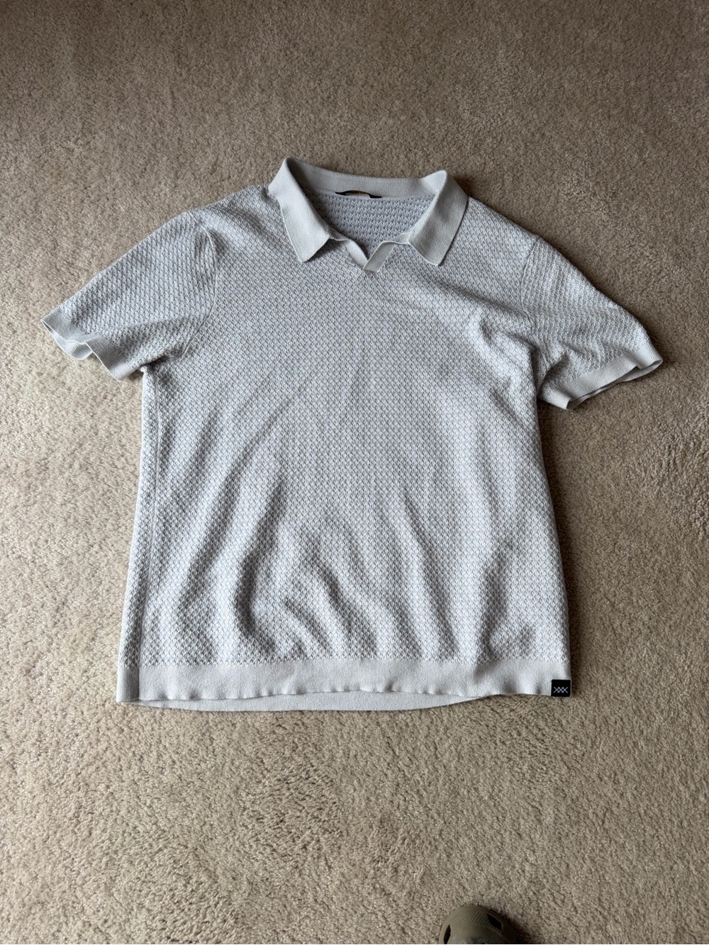 RHONE Light Gray Knit Polo Shirt